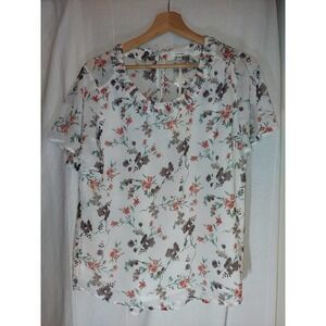 PELIONE/NORDSTROM Floral Cap Sleeve Top, Size S, Lined